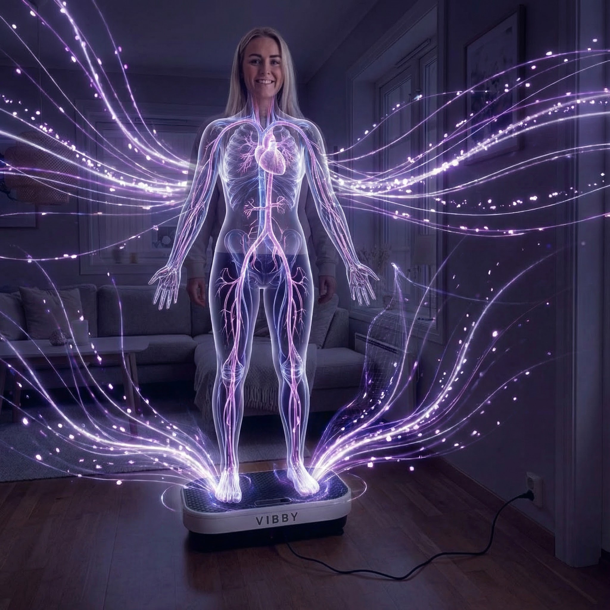 Vibby vibrasjonsplate - blodsirkulasjon visualisering